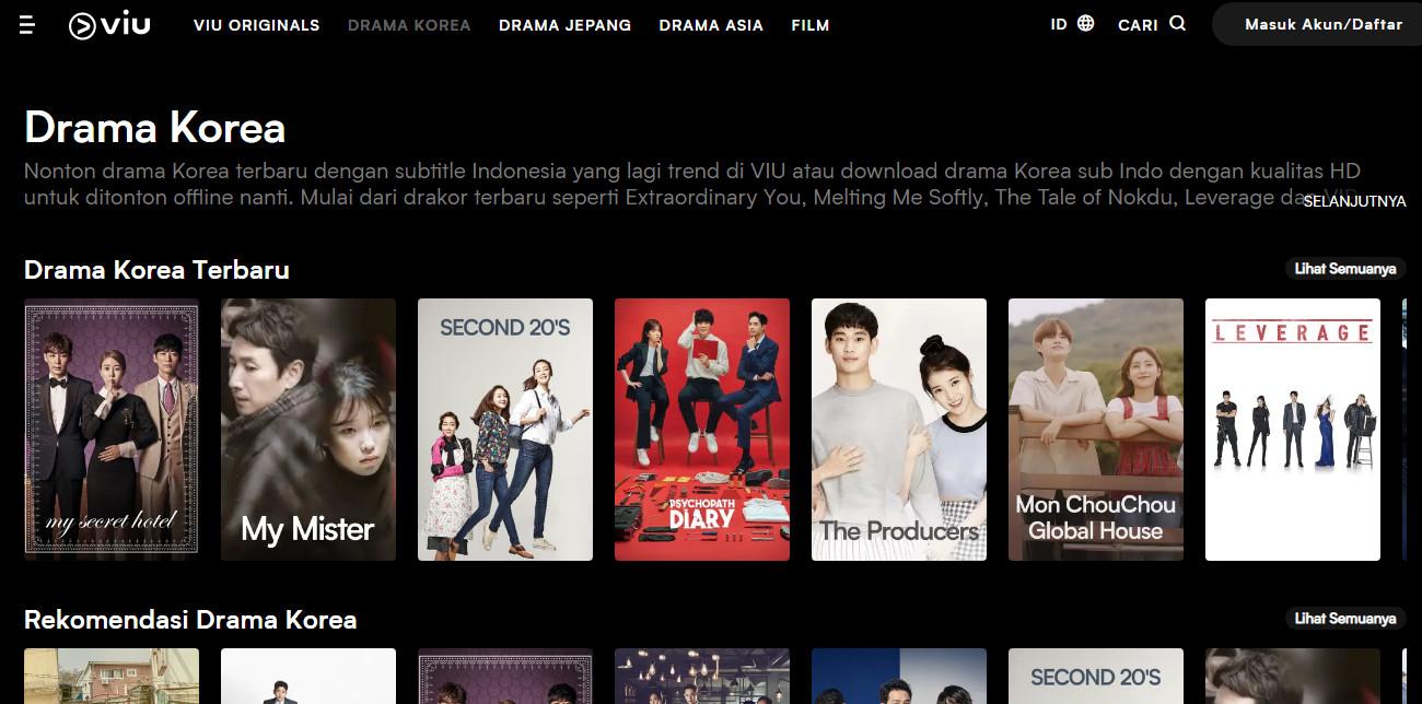 nonton drama subtitle indonesia di viu